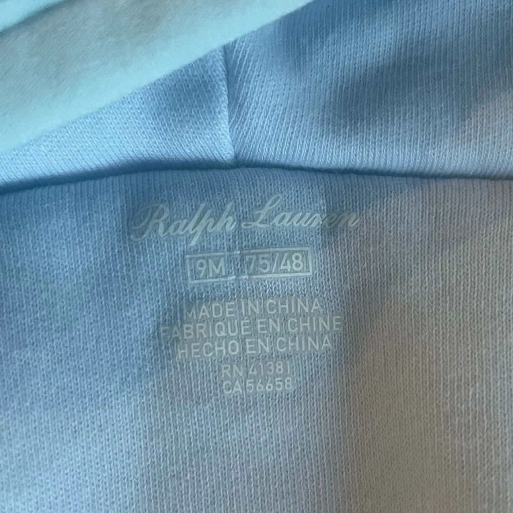 Ralph Lauren Quilted Velour Hooded Cape 9 mo Beryl Blue